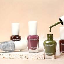 Peel Off Water-Based Nail Polish, Quick Drying, Long-Lasting, Fast-Peeling, Showing White, Christmas Pink, Red And Flash Polish, Suitable For Women And Girls To Diy Nail Art At Home - Mocha Brown - View 3