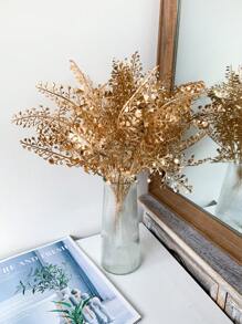 1入40cm人造塑料芹菜葉植物,現代簡約金色喷漆,適合婚禮/派對/家庭裝飾/攝影道具使用 - 金色 - 查看 8