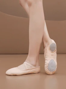 Exquisite Women's Comfortable Breathable Split-sole Canvas Ballet, Yoga And Dance Practice Shoes Without Ties - Apricot - View 4