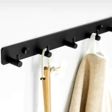 1 Miếng Năm Móc Kết hợp Với Hai Móc áo Móc , Phong cách ins Khăn tắm Cái móc Đối với Phòng tắm Và Phòng bếp , Có sẵn In Xám - màu đen - Xem 2