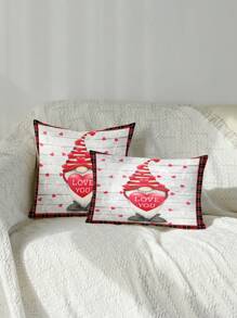 1pc Valentine'S Day Pattern Printed Pillow Cover