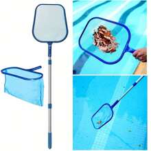 3Pcs/Set Pool Cleaning Tools Pool Flat And Deep Skimmer Net Set With 17"-40" Telescopic Pole Leaf Skimmer Fine Mesh Net Rake Net For Cleaning Above Ground Inground Pool Hot Tub Spa Pond - Blue - View 7