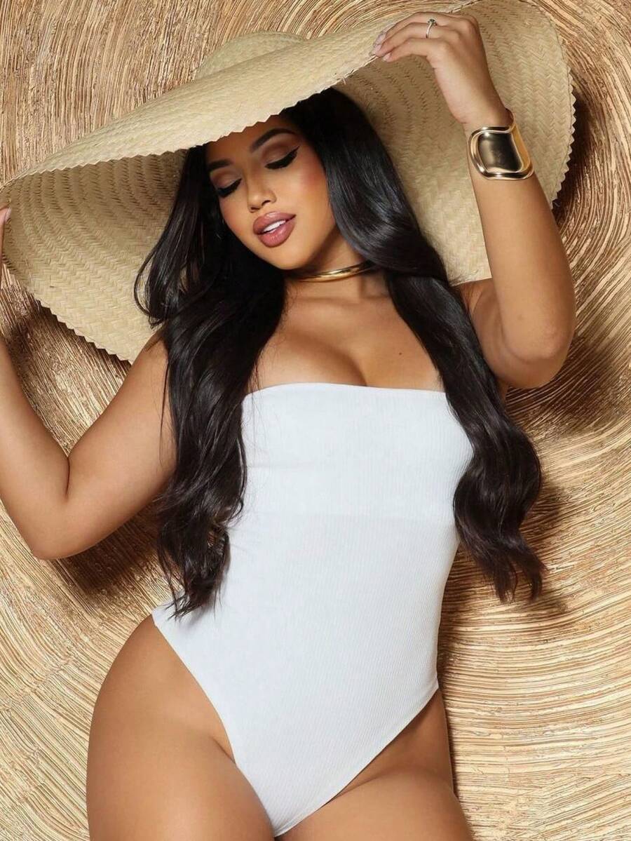 Women Bodysuits - 白色 - 查看 1