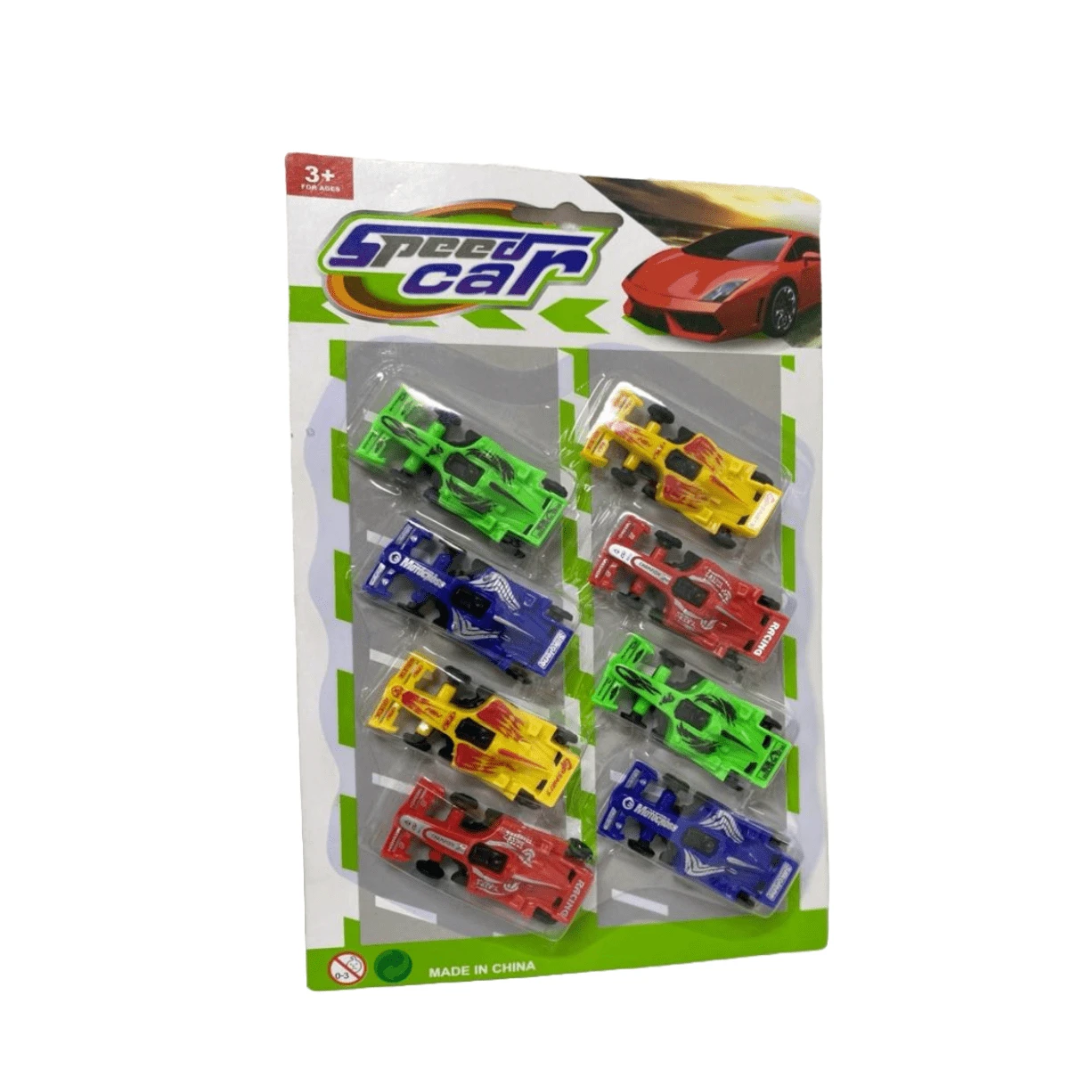 Paq 8 Carritos De Fricción Tipo F1 De Juguete Multicolor De Carreras - Paleta De Colores Llamativa (Verde, Amarillo, Azul Y Rojo) - Comparte Momentos De Diversión En Familia - Multicolor - Ver 1