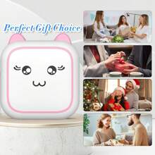 Mini Label Printer (Note: Independent Printer Or 5 Rolls Of Self-Adhesive Paper Optional) Suitable For Printing Photos, Lists, Memos, QR Codes, Notes, Portable Thermal Printer Compatible With Android Or IOS APP - Pink - View 5