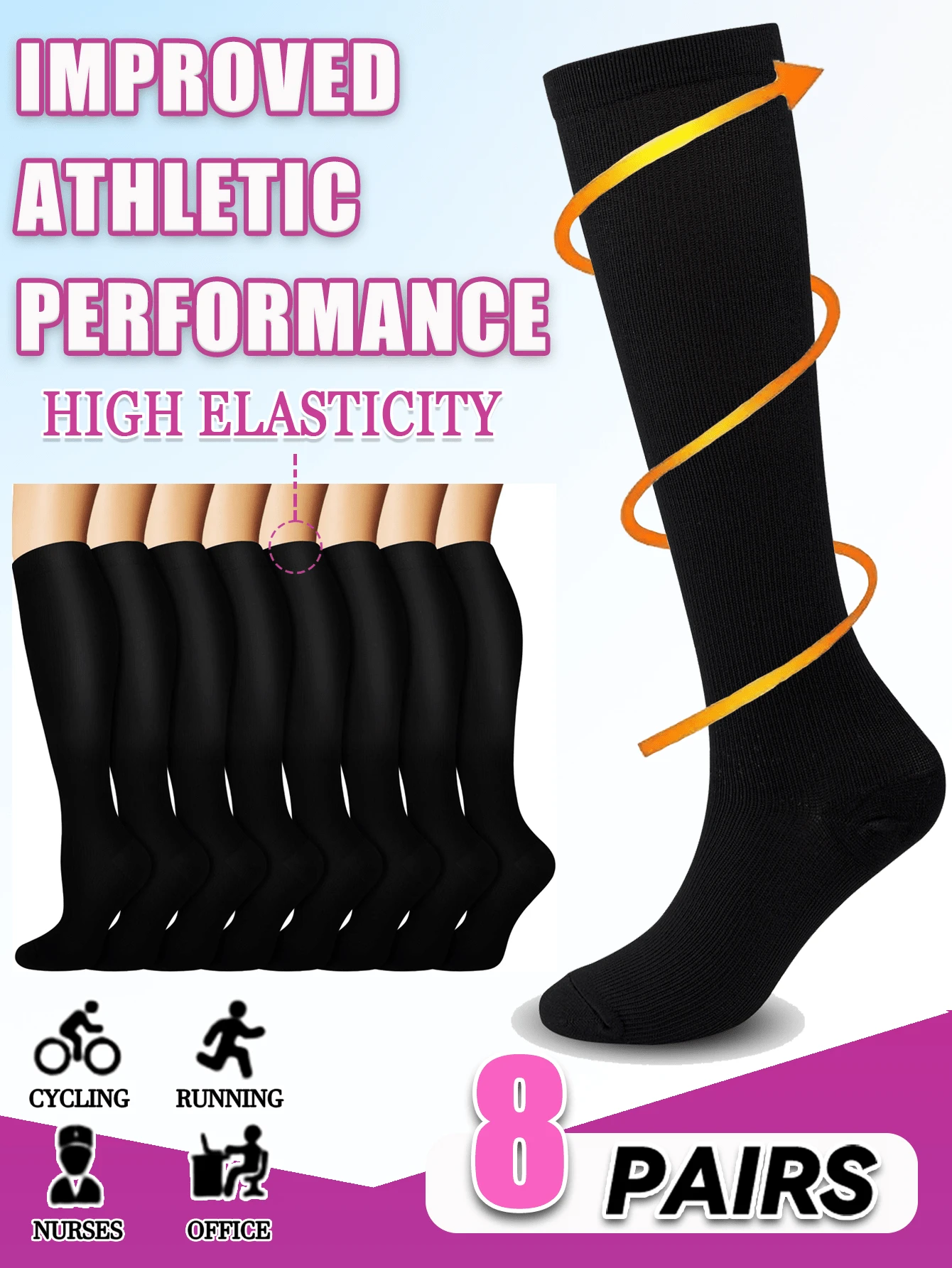 Copper Wellow Compression Socks Women Men 1020 mmhg Knee High Pregnant