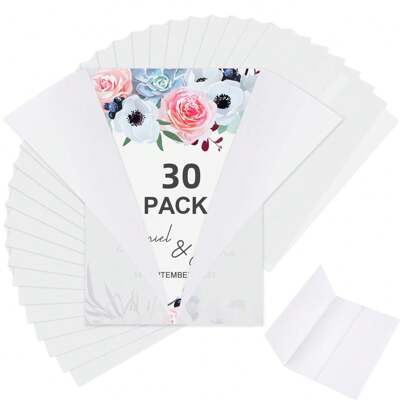 30 Packs Vellum Jackets For 5x7 Invitations, Translucent Vellum Paper For Invitations, Vellum Jackets For Envelope Liners, Invitation Paper For Wedding Birthday Baby Shower Back To School
