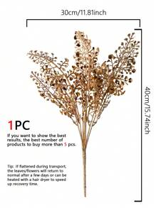 1入40cm人造塑料芹菜葉植物,現代簡約金色喷漆,適合婚禮/派對/家庭裝飾/攝影道具使用 - 金色 - 查看 3