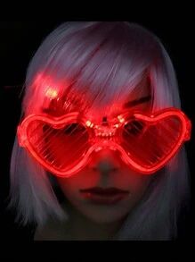 1pc Led Light Up Shutter Glasses Heart Shape For Bar/Dance/Party - White - View 7