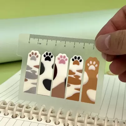 100 bucăți asortate de note lipicioase labe de pisică, notebook, file index