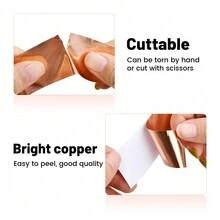 雙面導電銅箔膠帶,自粘屏蔽膠帶,emi屏蔽膠帶,耐高溫銅箔膠帶,適用於電路修復、吉他、接地、焊接(30 Mm X 20 M)