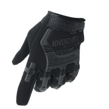 1對全指戶外騎行手套迷彩戰鬥摩托車徒步旅行手套 - 黑色 - 查看 2