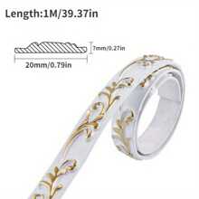 1 miếng dán trang trí mềm mại tự dính bằng PVC 3D, đường viền trần chân tường, đường viền tường nền, miếng dán tường 3D trang trí nhà cửa, nhãn dán, decal dán tường, decal vinyl trang trí nhà cửa, vật dụng trang trí mùa xuân làm mới ngôi nhà của bạn, miếng dán trang trí Rama - Vàng - Xem 2