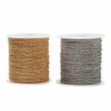 2m 不銹鋼常規鏈條 3x4mm 金色和鋼色,用於製作項鍊、手鍊、身體和耳飾、diy 個性化配飾,適合女士 - 金色 - 查看 4