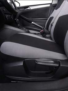 9入組autoyouth簡約風格黑色/灰色聚酯纖維汽車座椅套,適用於90%的5座車型 - 灰色 - 查看 4