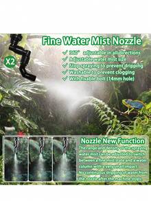 1 Pieza Humidificador De Reptiles Mist Maker Para Acuario Con Control Remoto Wifi, Funcionamiento Automático Y Temporizador, Sistema De Generación De Niebla De Contenedor De Vidrio De Bajo Ruido Con Boquillas Ajustables De 360°, Nebulización De Suite Con Su Sistema De Temporizador De Pulverización Para Caja De Tortuga Y Sistema Inteligente De Humidificación Por Pulverización - Negro - Ver 5