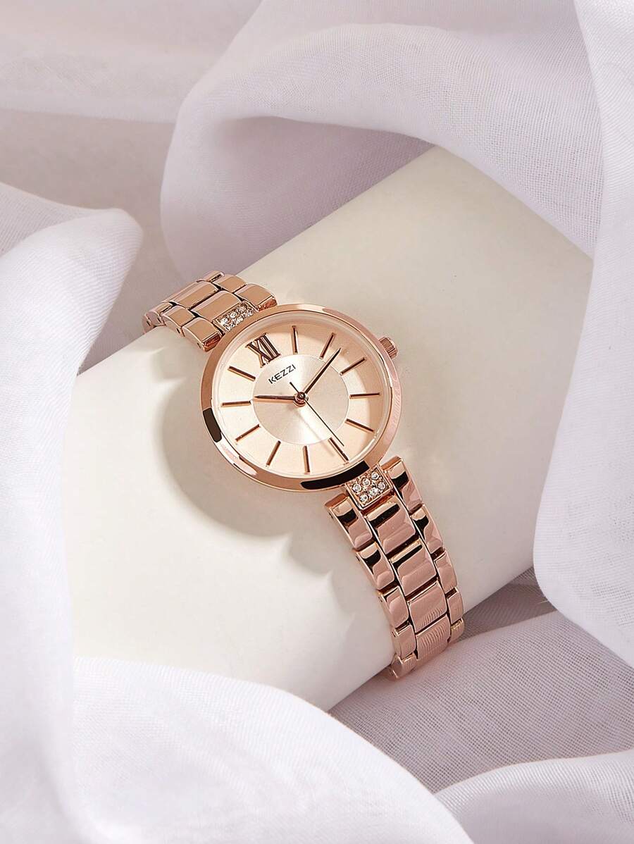KEZZI 1 Pieza Reloj de pulsera de moda casual de estilo simple para mujer KEZZI de aleación
