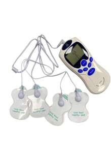 Masajeador TENS EMS Para Estimulación Muscular, Máquina De Terapia De Electro Estimulación De 4 Parches - Blanco - Ver 2