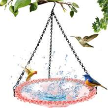 Bird Feeder Tray, Small Golden border flower Bird Feeder,Outdoor Garden Hanging Bird-Feeder Hanging Wild Bird Feeder Tray For Outdoor, Garden - Blue - View 8