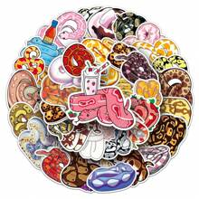 50 piezas Pegatinas decorativas con diseño de serpiente para vasos, maletas, niñas, dragones para scrapbooking, formas, animales, rollos de canela, niñas malas - Multicolor - Ver 5