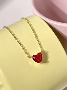 BALMORA 1入韓國s925純銀愛心項鍊,簡約ins鎖骨鏈,適用於女性女友熱門禮物 - 金色 - 查看 2