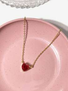 BALMORA 1入韓國s925純銀愛心項鍊,簡約ins鎖骨鏈,適用於女性女友熱門禮物 - 金色 - 查看 7