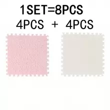 8入組11.8" 模塊化互鎖式0.4英寸厚坐墊豐富柔軟eva泡沫墊地,毛絨軟趣地毯臥室防護地磚運動器材兒童遊戲地墊/柔軟泡沫兒童遊戲墊|幼兒園多彩立體拼圖8個方塊地墊貝比拼圖地磚|eva泡沫互鎖式地墊,適用於健身房,幼兒園,遊戲室 - 粉色 - 查看 3