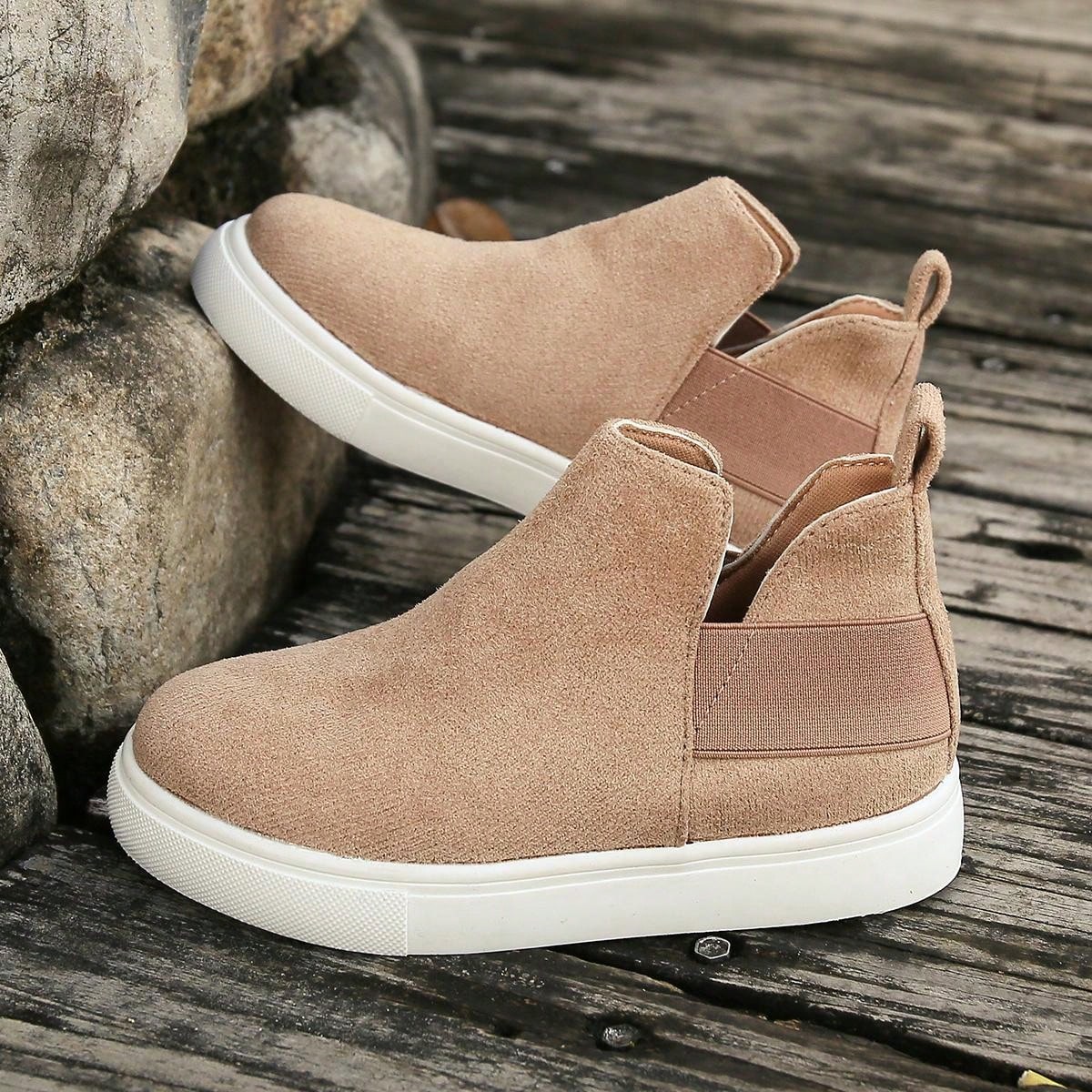 Kids' Simple Suede NonSlip MidCut Fashion Casual Sneakers (Runs Small