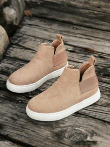 Kids' Minimalist Suede Non-Slip Mid-Top Fashionable Casual Sneakers (Run Small By 1 Size)