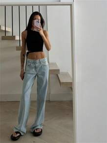 Women Knit Tops - 黑色 - 查看 2