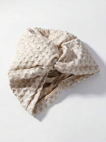 1入實色摺疊鈕釦點綴運動帽,小方格印花 - 米色 - 查看 2