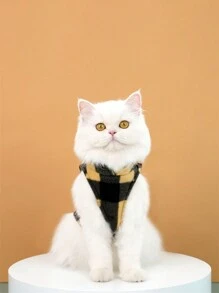 厚實單色絨毛狗衣帶有馬勒孔設計 - 黃色 - 查看 3