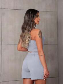 Women Two-piece Outfits - 灰色 - 查看 4
