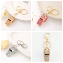 1入精美水滴鑽飾項鍊/鑰匙扣口哨,創意金屬口哨鑰匙鍊袋吊飾,緊急求生口哨適用於戶外愛好者,生日節日小禮物,多種風格可選 - 鑲鑽精緻項鍊/鑰匙扣哨 - 查看 8