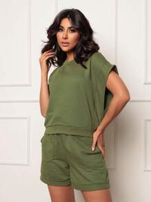 Women Two-piece Outfits - 軍綠色 - 查看 1