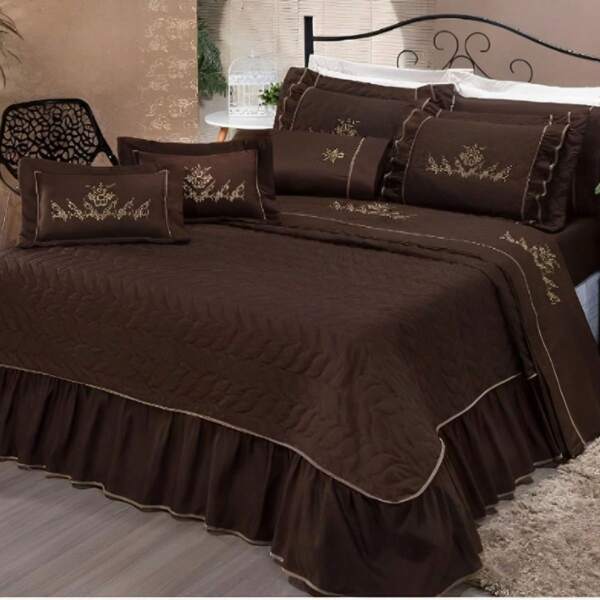 Kit Cobre leito Mosaico Casal Queen Size 5 peças