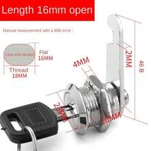 通用16mm長度的鎖舌形鎖,適用於檔案櫃、儲物櫃、郵箱等 - 銀色 - 查看 8