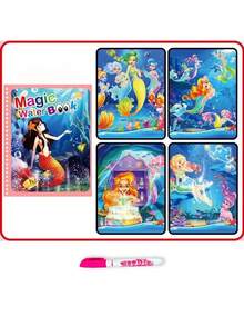 1 Set Reusable Children's Magic Water Drawing Book, Repeated Doodling, Hand-painted Book, Kindergarten Coloring Book - Lime Green - View 3