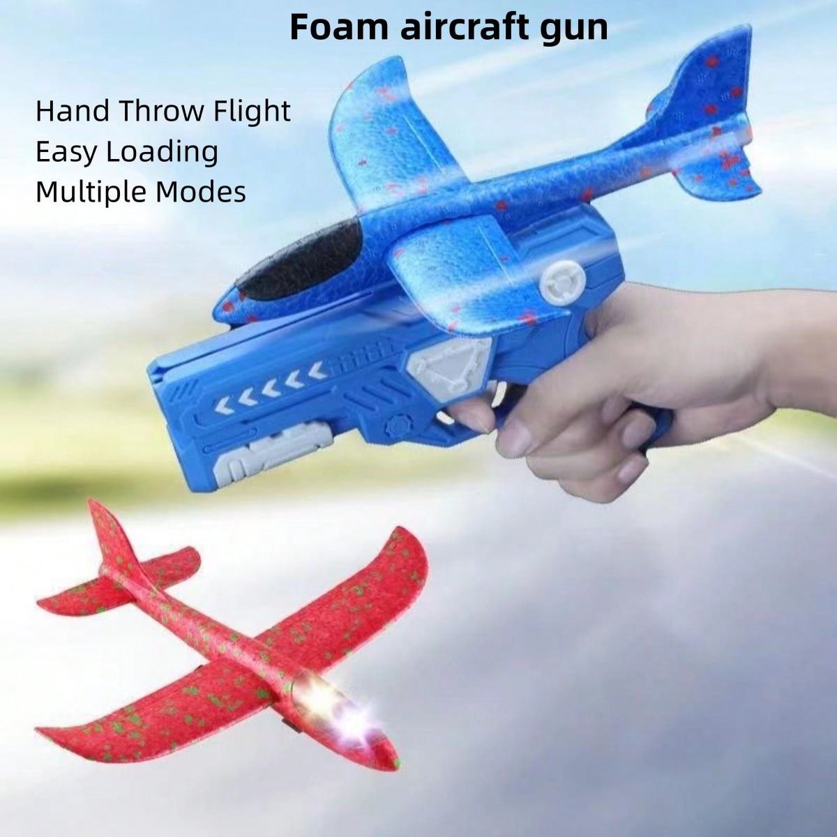 1pc Foam Airplane Launcher Toy, Color Random, Great Valentine's Day