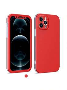 Funda Tipo Uso Rudo 3 en 1 para iPhone - Rojo - Ver 1