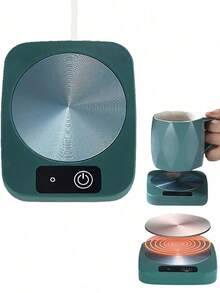 Temperature-controlled Cup, Heating Coaster, Ceramic Coasters, New 55 Degrees Cup With Warm Function - Blue - View 5