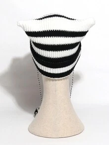 Gorro De Lana Tejido Cálido Con Orejas De Gato - Blanco - Ver 3