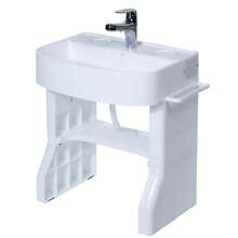 Adjustable Height Children's Bathroom Sink With Automatic Water Faucet, Electric Water On/Off, Lighting - For Toddlers 1-7 Years Old, No Installation Required - White - View 2