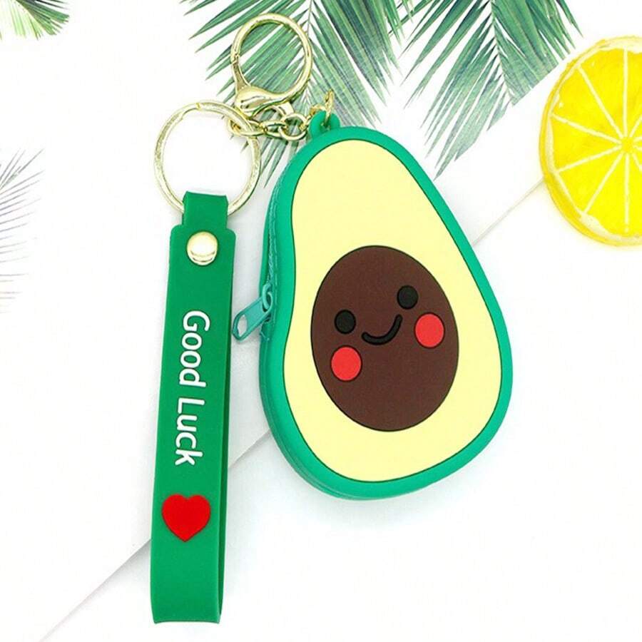 兒童牛油果、獨角獸和青蛙形狀的矽膠小錢包迷你零錢包鑰匙扣壓力緩解體積玩具袋配件 - 彩色 - 查看 1