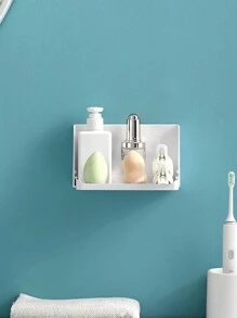 1 件壁掛式浴室收納架、鏡櫃衣架、塑膠浴缸托盤、帶化妝品和護膚品支架的浴室用品架、浴室配件 - 白色 - 查看 5