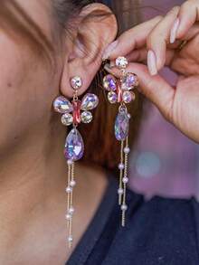 Aretes - mariposa morada - Ver 2