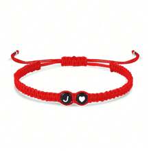 欧美跨境新款手链 手工编织26字母手链 精致爱心情侣手链 母亲节手链 送给妈妈朋友情侣的完美礼物 情人节,妈妈,母亲,母亲节,礼物 - 紅色 - 查看 11