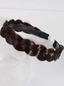 1支黑色/棕色編織發帶假髮,魚骨辮設計,適合女性,非常適合作為禮物送給朋友,適用於派對和日常髮型 - 棕色 - 查看 5