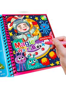 1 Set Reusable Children's Magic Water Drawing Book, Repeated Doodling, Hand-painted Book, Kindergarten Coloring Book - Lime Green - View 6