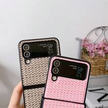 Samsung Z Flip 3/4/5 Foldable Phone Case, Simple & Fashionable, Braided Pattern, Creative & Personalized, For Women - Green - View 5
